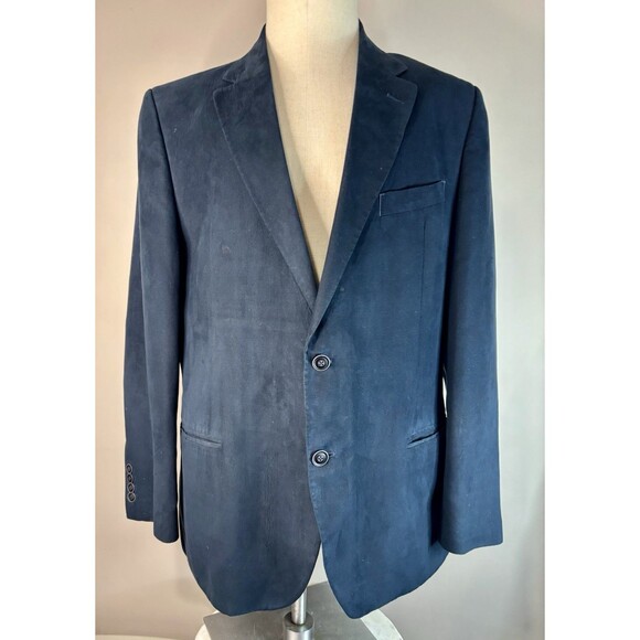 Nautica Other - Nautica Sport Coat Men’s 44R Branford Faux Suede Blazer Suit Jacket Navy Blue